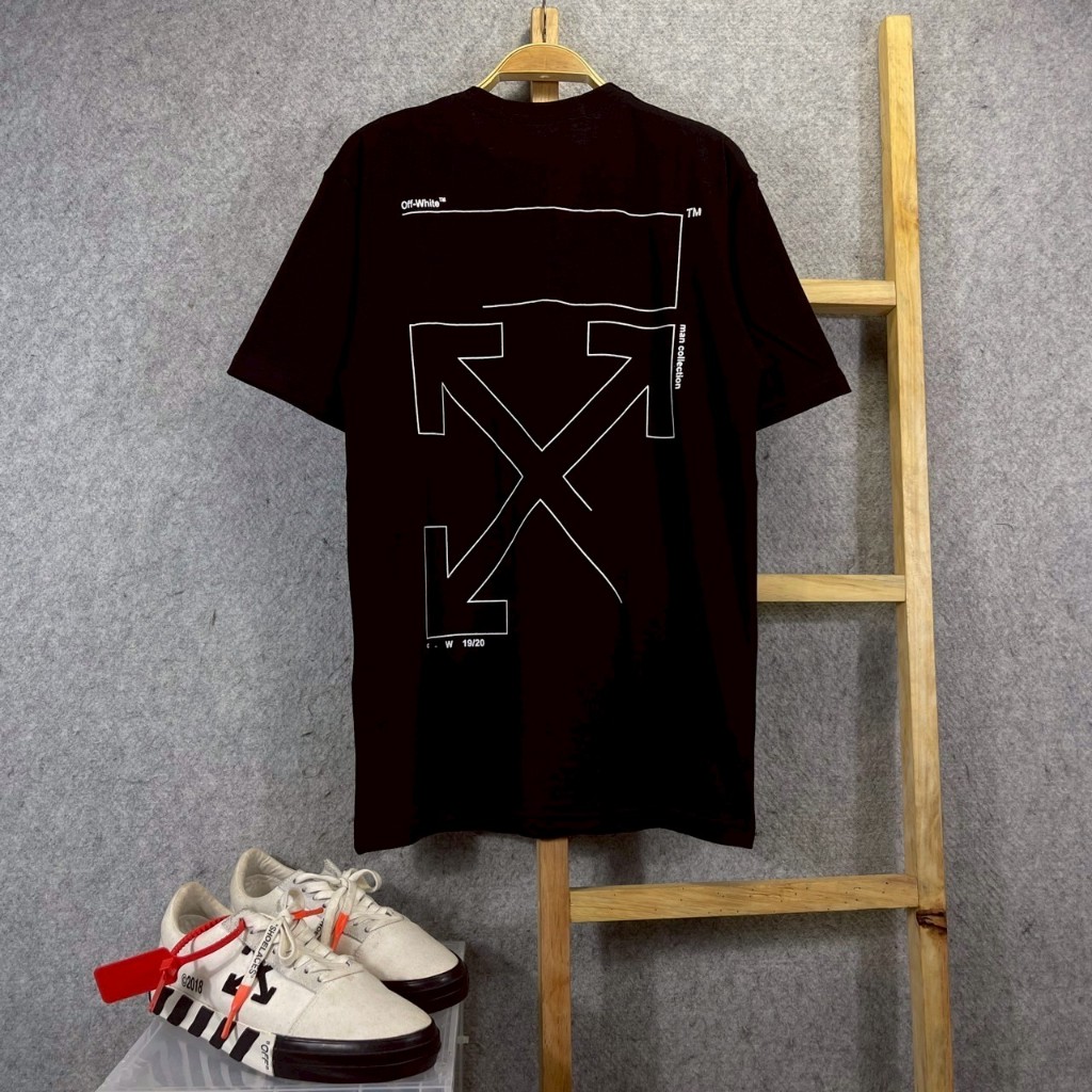KAOS T-SHIRT STREETWEAR VIRGIL ABLOH UNFINISHED ARROW BLACK