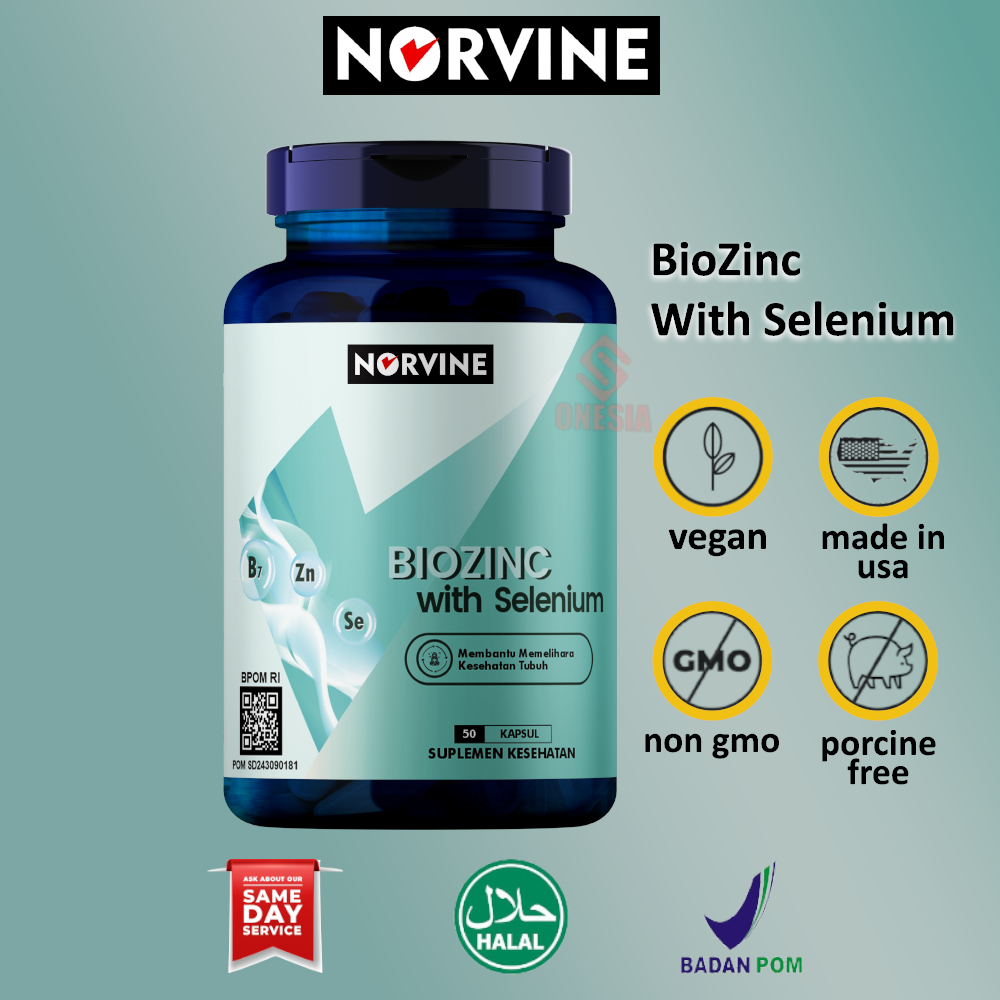 Norvine Biozinc Biotin Zinc Selenium Penumbuh Rambut Brewok Original Jakarta