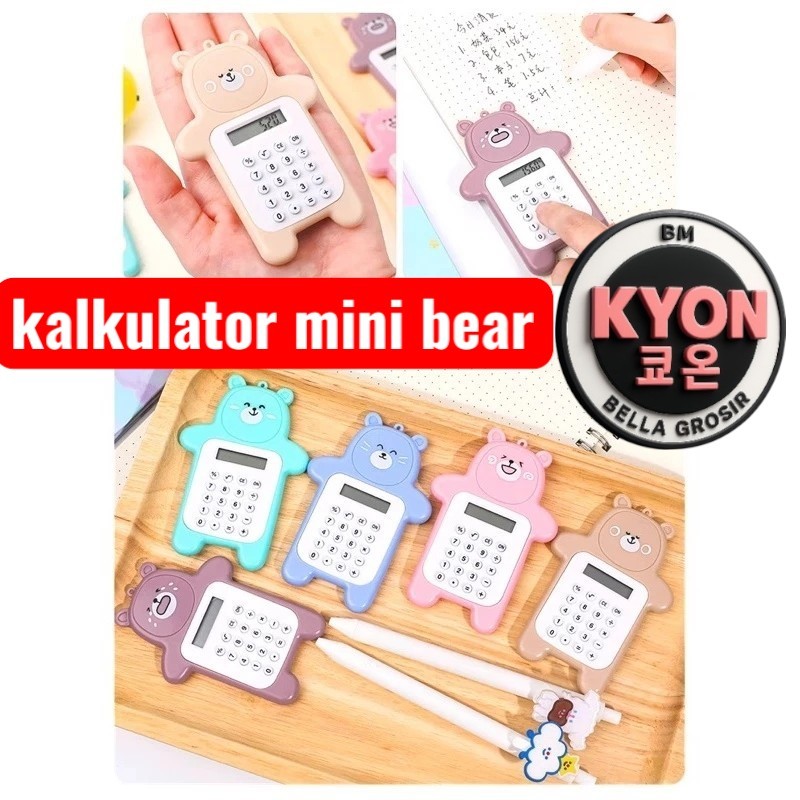 

KYON | Kalkulator Mini BEAR Bentuk Boneka ATK-16 | Calculator Mini Portable Motif Bear 8 Digit | KALKULATOR POCKET