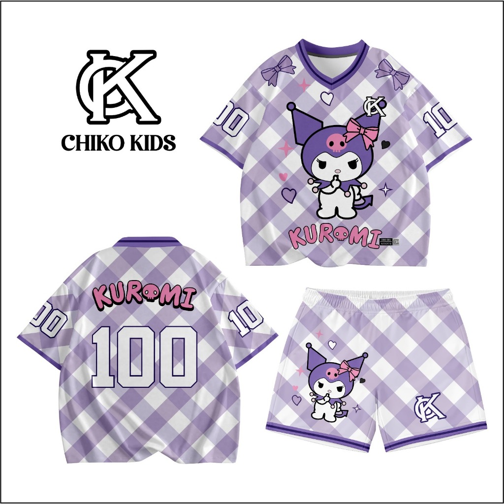 Setelan oversize anak usia 2-12 tahun/jersey rugby/jersey kuromi/jersey basseball/jersey basket