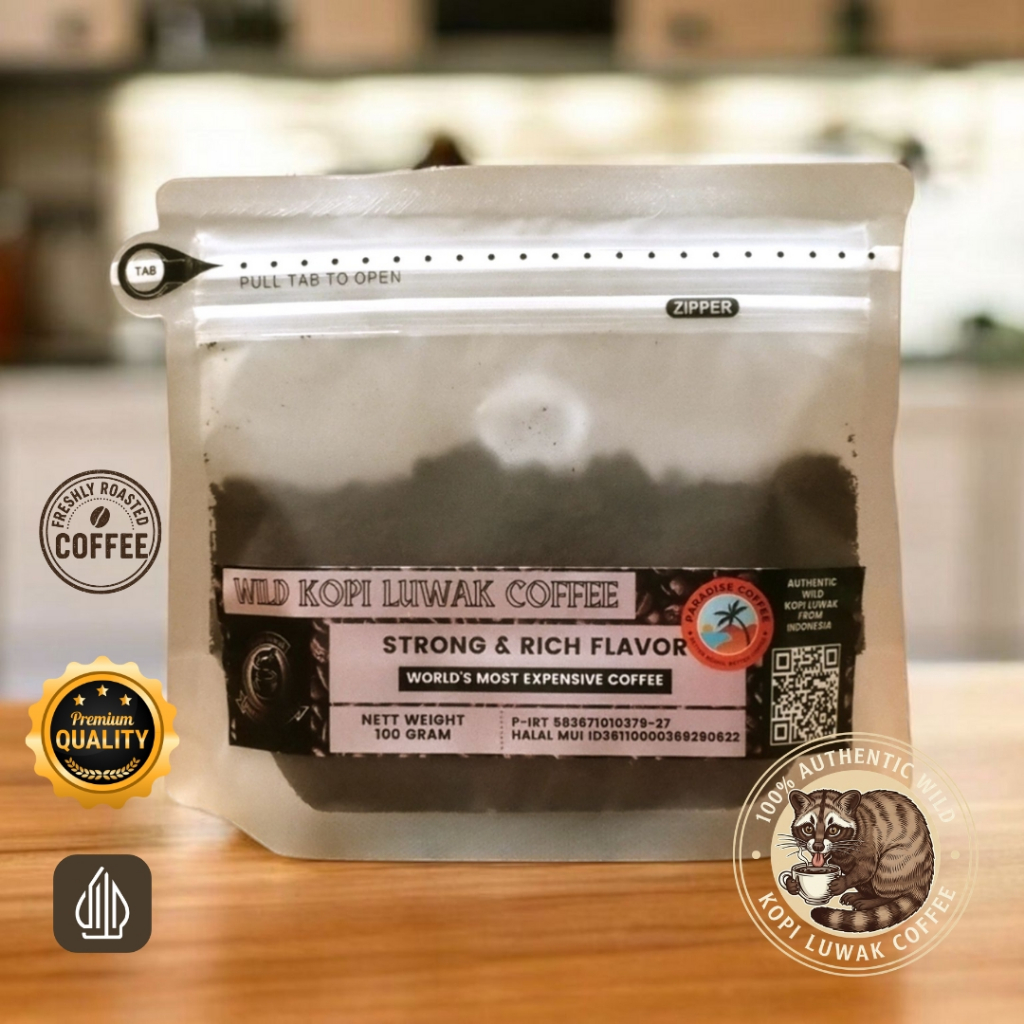 

Kopi Luwak Liar Asli Arabica Strong & Rich Flavor 100 gram