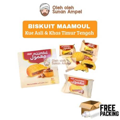 

BISKUIT MAAMOUL Date Filled Cookies 1BOX ( 16 PCS ) Premium Citarasa Otentik Oleh Oleh Haji Umroh .