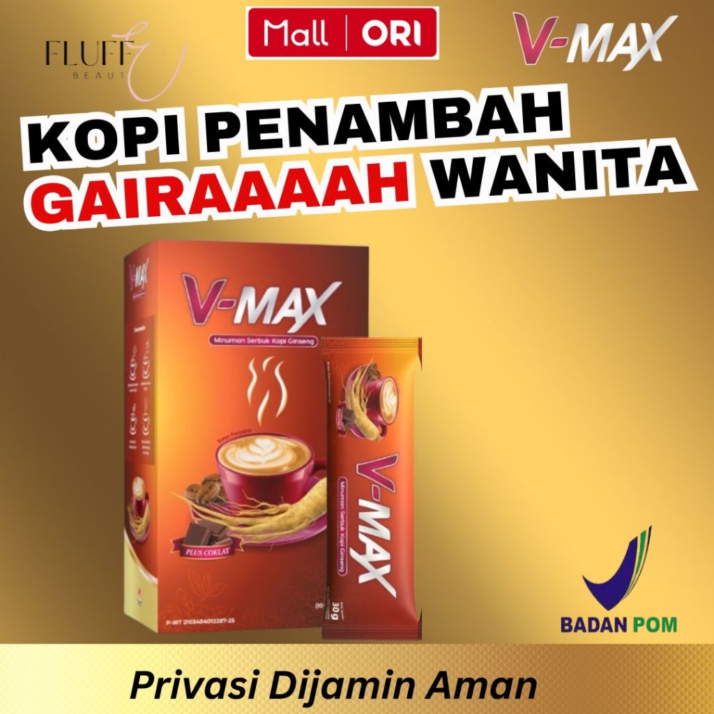 

Vmax Minuman Instan Rasa Cokelat Khusus Wanita 1 Box 10 Sachet Penambah gairah wanita