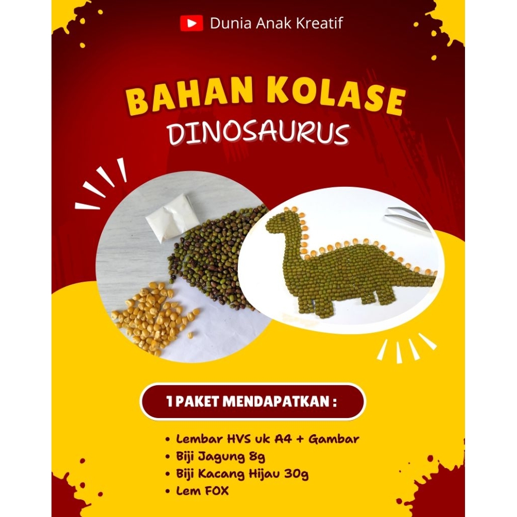 BAHAN KOLASE DINOSAURUS DARI BIJI-BIJIAN