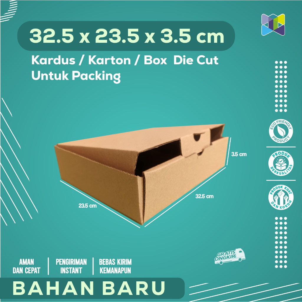 

Box Die Cut 32.5x23.5x3.5 / Kardus Packing / Box Hampers