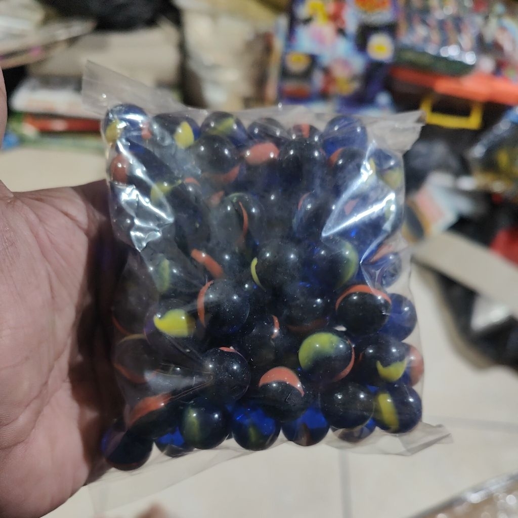 100 Pcs Kelereng Metalik Mitam Gundu Metalic Hitam