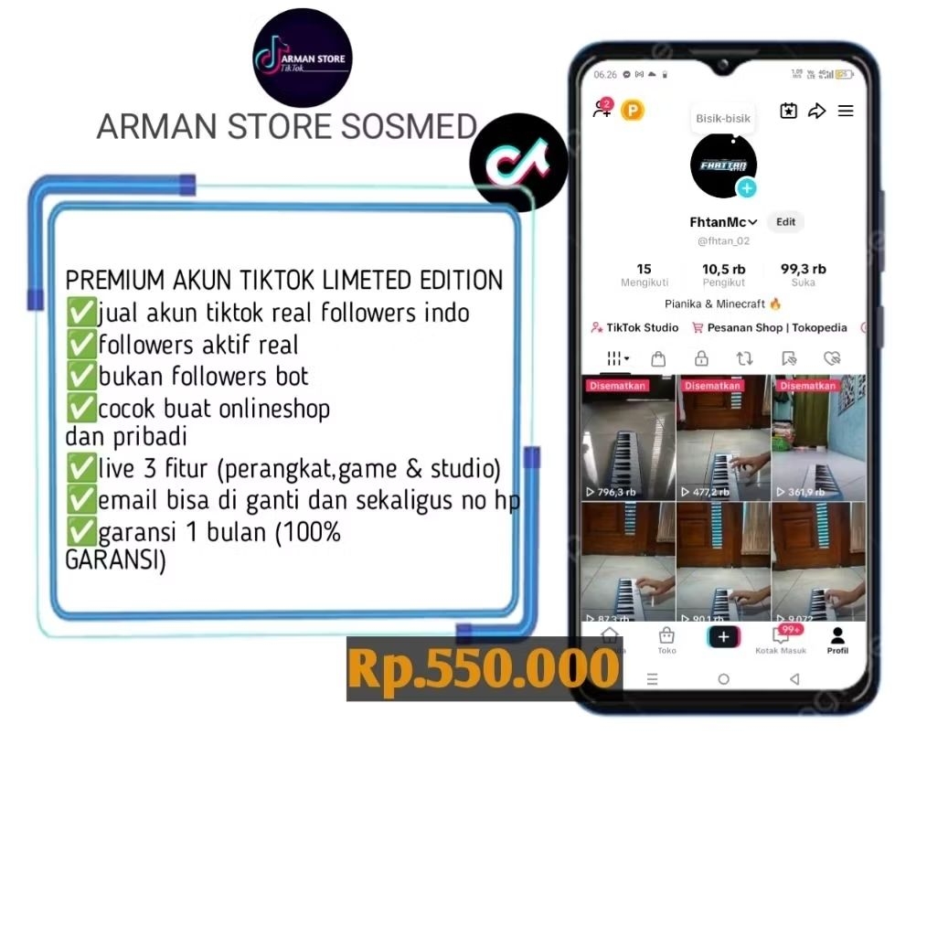 AKUN TIKTOK 10k FOLLOWERS REAL INDO