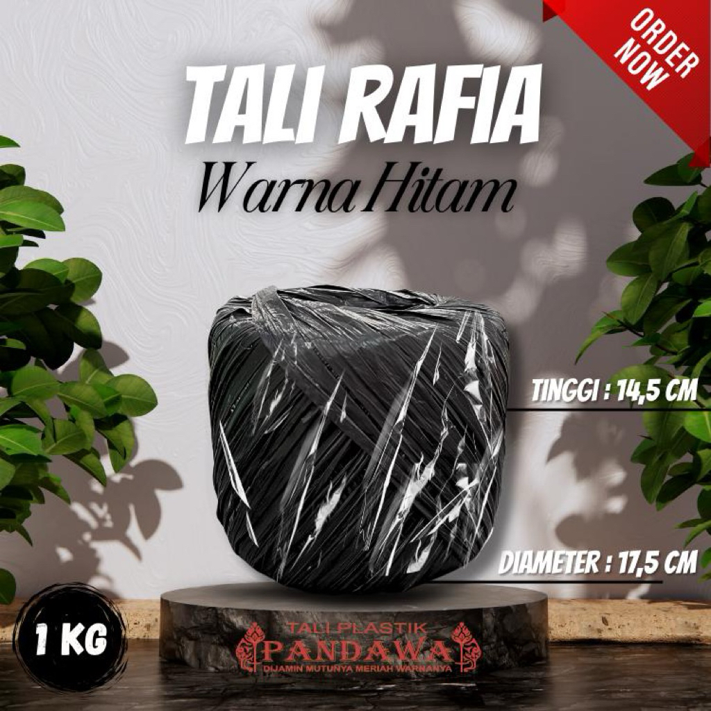 

Tali Rafia Pandawa 1kg warna warni Hitam Merah Kuning Hijau Biru Putih