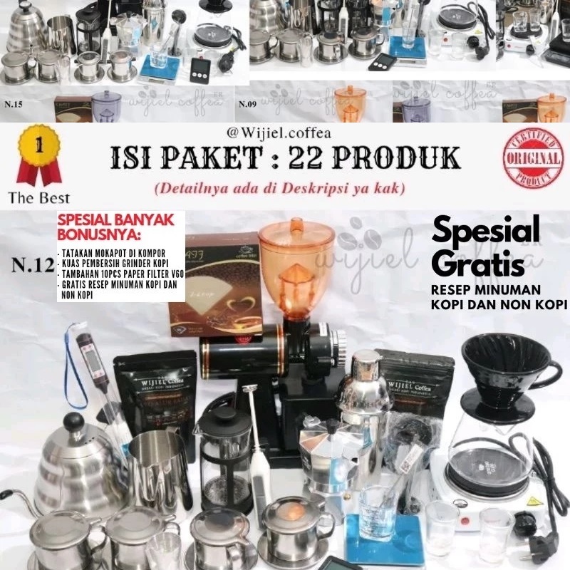 ALAT KOPI MANUAL BREW - PAKET USAHA KEDAI KOPI - SET MESIN GILING KOPI ELEKTRIK - PAKET ALAT KOPI LE
