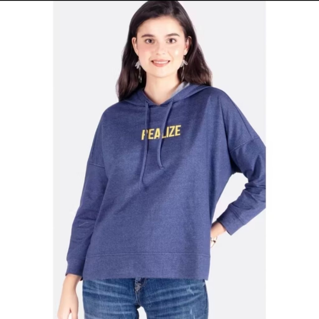 Preloved Logo Jeans Hoodie - Biru denim