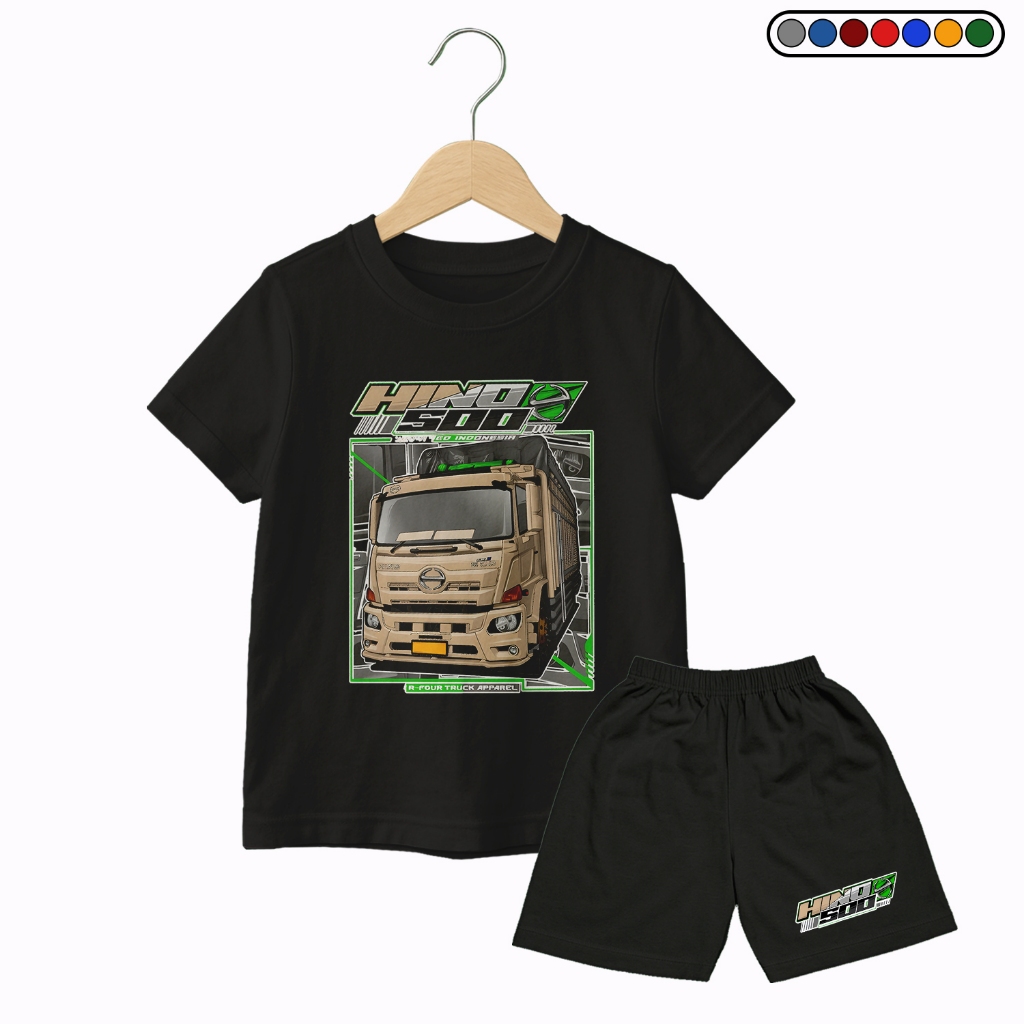 KAOS SETELAN ANAK - KAOS HINO500 T-SHIRT KAOS TRUCK HINO500 ATASAN TERBARU KAOS KEREN KAOS STELAN