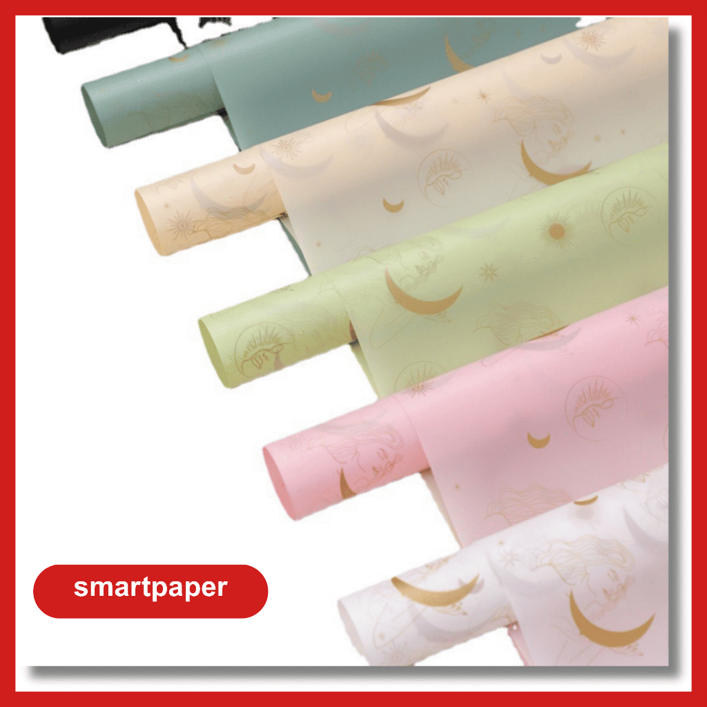 

Isi 20 LEMBAR Kertas Buket Motif Bulan Flower Wrapping Paper Moon Cellophane Florist KB111