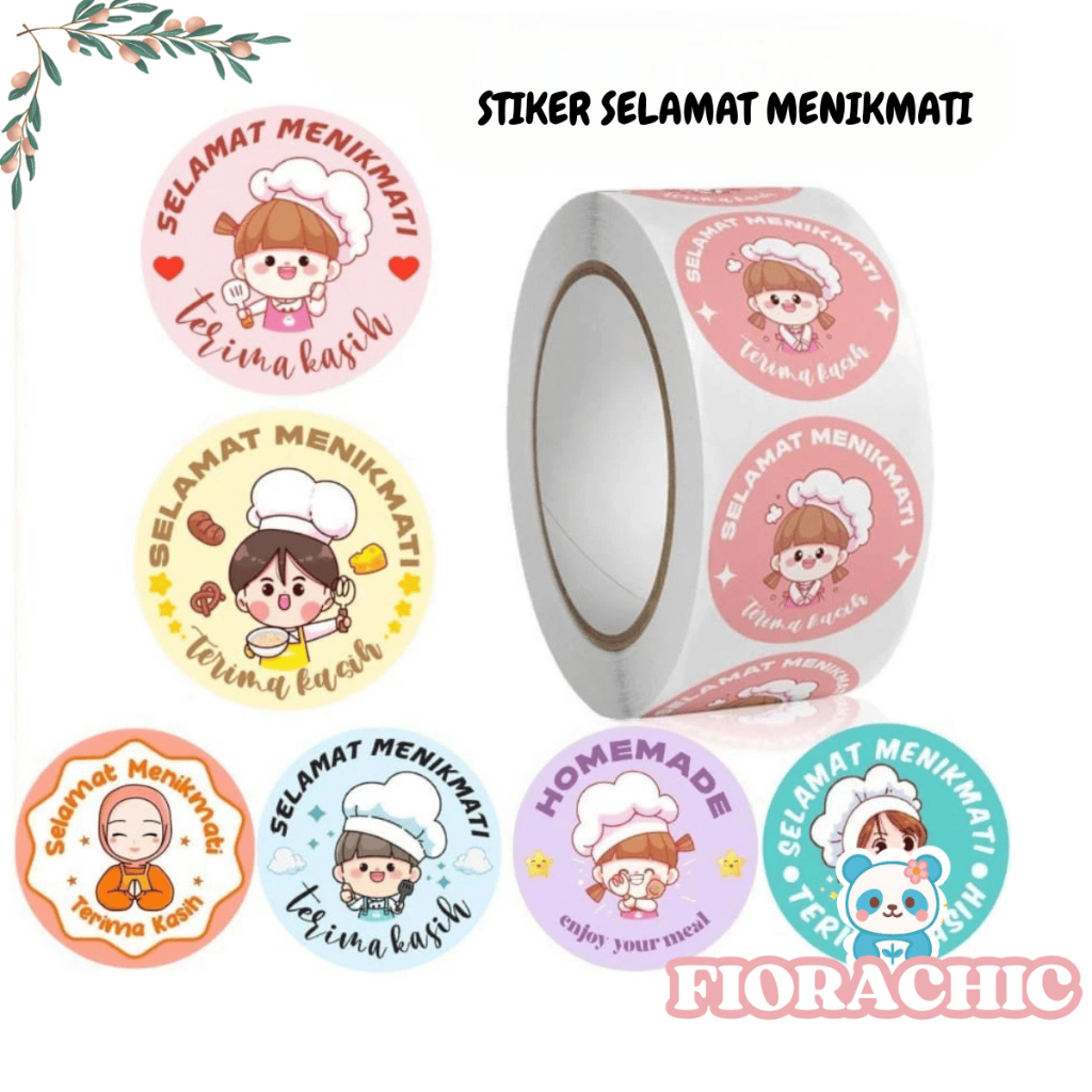 

FC- STIKER SELAMAT MENIKMATI STICKER BULAT ROLL MAKANAN KUE THANKYOU TERIMA KASIH 500 PCS H787