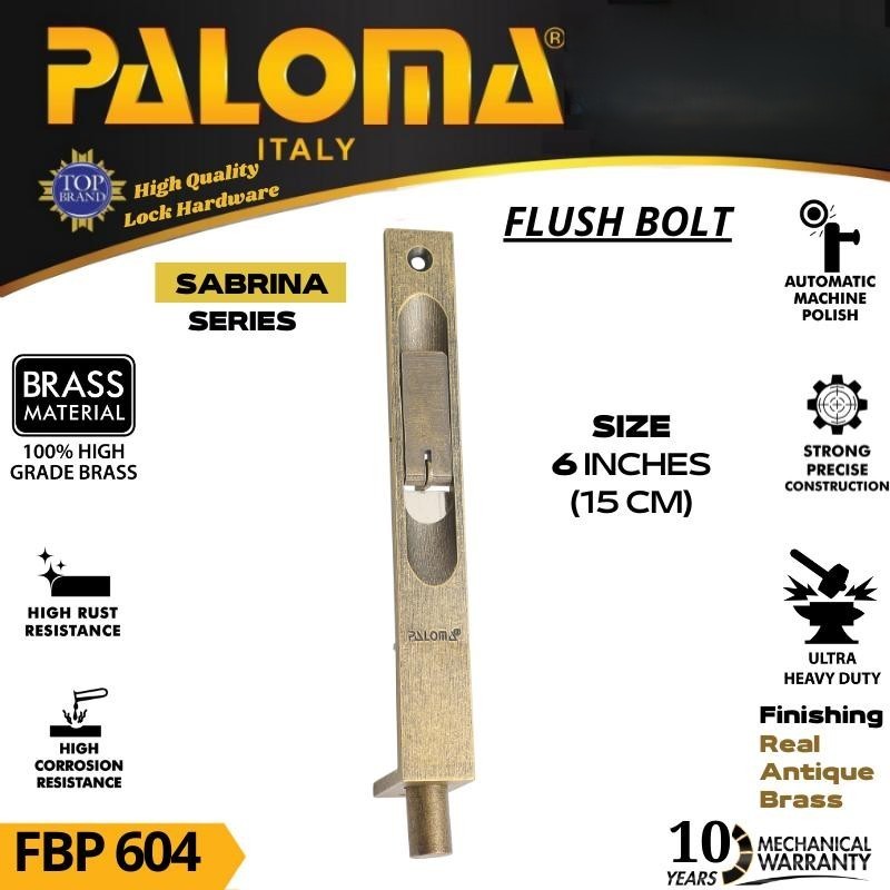 Flush Bolt PALOMA FBP 604 SABRINA 6" | Grendel Tanam Slot Pintu Flush