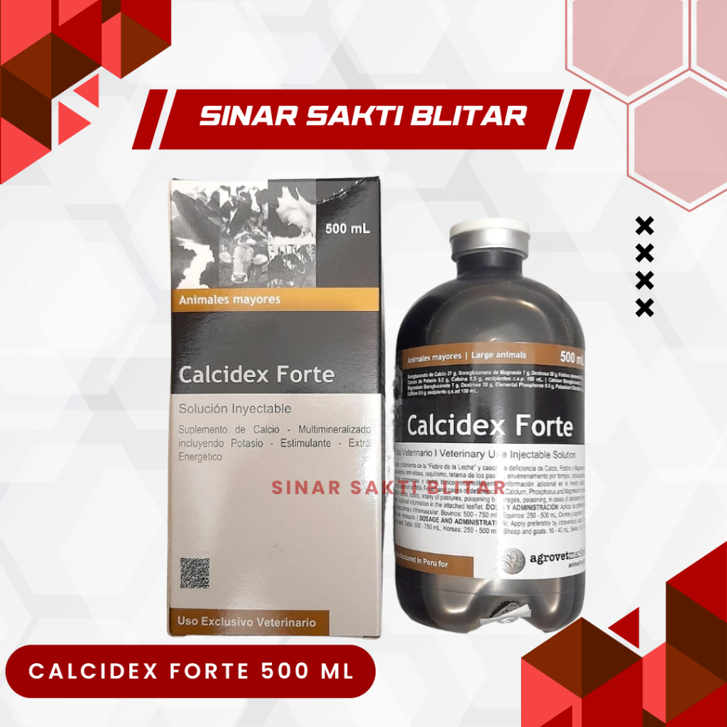 CALCIDEX FORTE 500 ML - Mencegah Ketosis Milk Fever Ambruk Hewan Ternak