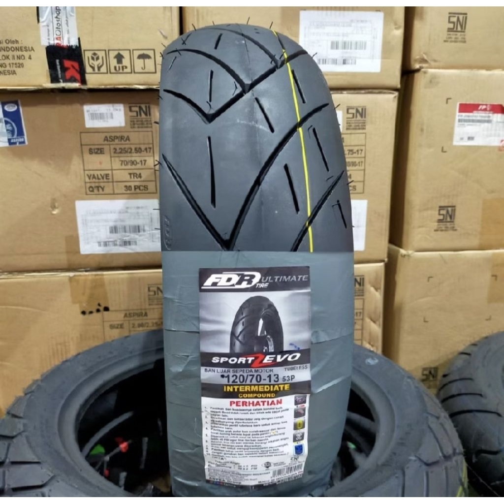 BAN FDR SPORT ZEVO 120/70-13 TUBLES/BAN FDR DEPAN NEW NMAX/BAN DEPAN NMAX OLD/BAN LUAR BELAKANG ADV1
