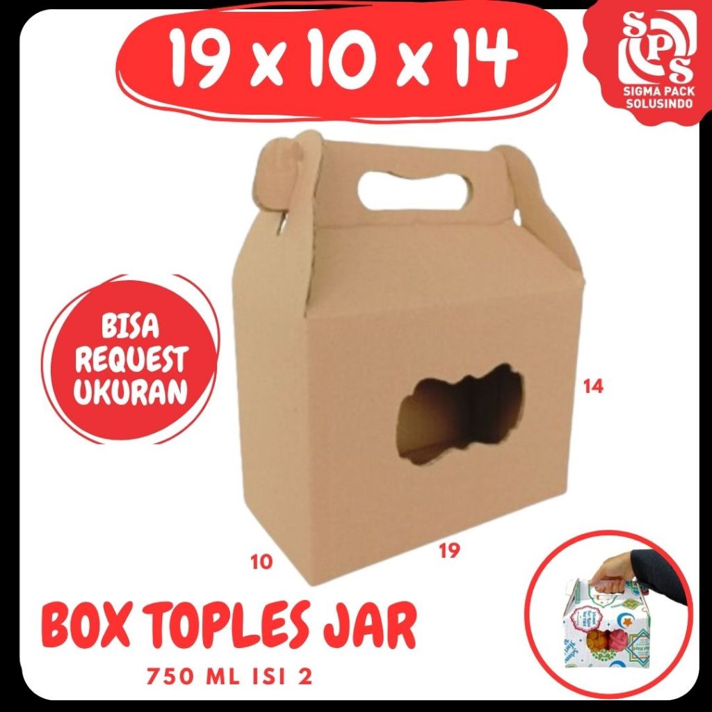 

Box Kuker jar 19x10x14 Toples Jar 750ml isi 2 Jinjing Gable Box Jar Kue Kering Gable Box Serbaguna Botol Dus Kue Kering Kemasan Madu Souvenir
