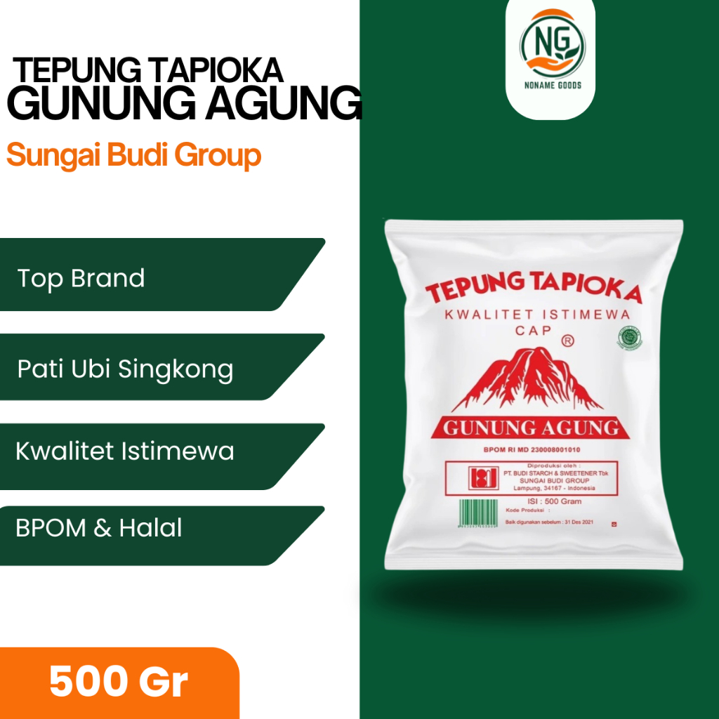 

TEPUNG TAPIOKA CAP GUNUNG AGUNG 500 gr TEPUNG KANJI ACI