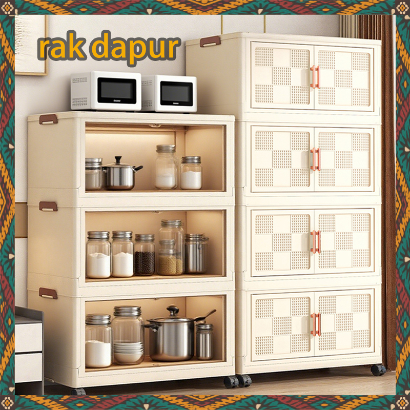 Lemari Makanan Plastik Lemari Dapur Lemari Piring Rak Dapur Serbaguna Rak Piring Tertutup Rak Susun 