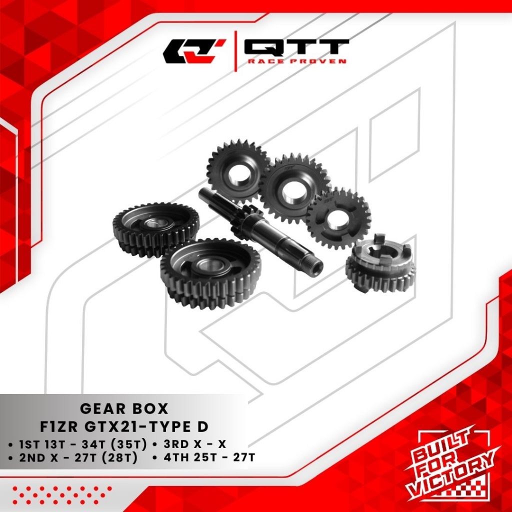 QTT Gear Gir Box Rasio Fizr F1Z R F1 Force 1 Tipe D GTX21-D Drag Bike