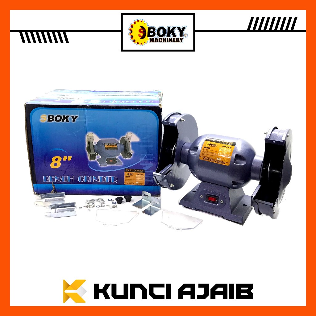 BOKY Mesin Gerinda Duduk 8 Inch - Bench Grinder Gemstone Heavy Duty