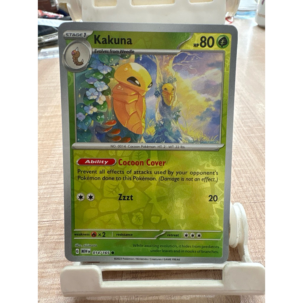 kartu pokemon original reverse holo kakuna mew 014/165