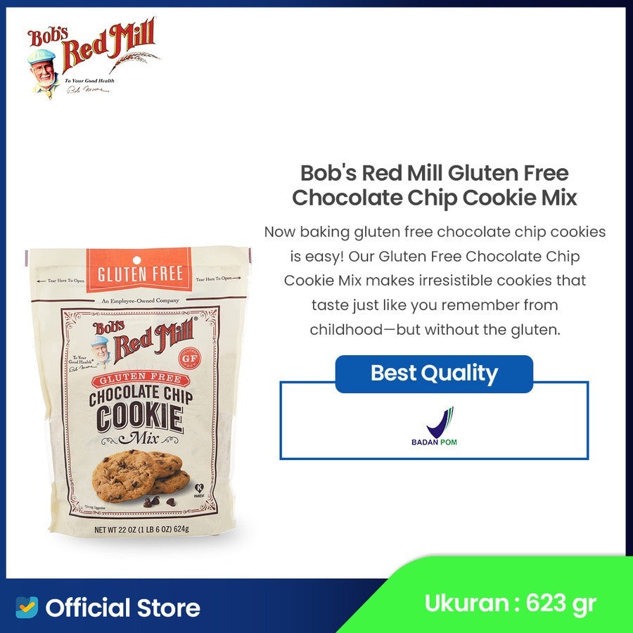 

[oddsolshop] pekanbaru/Bob's Red Mill Cookie Mix 623GR Gluten Free GF Chocolate Chip Biskuit Cokelat
