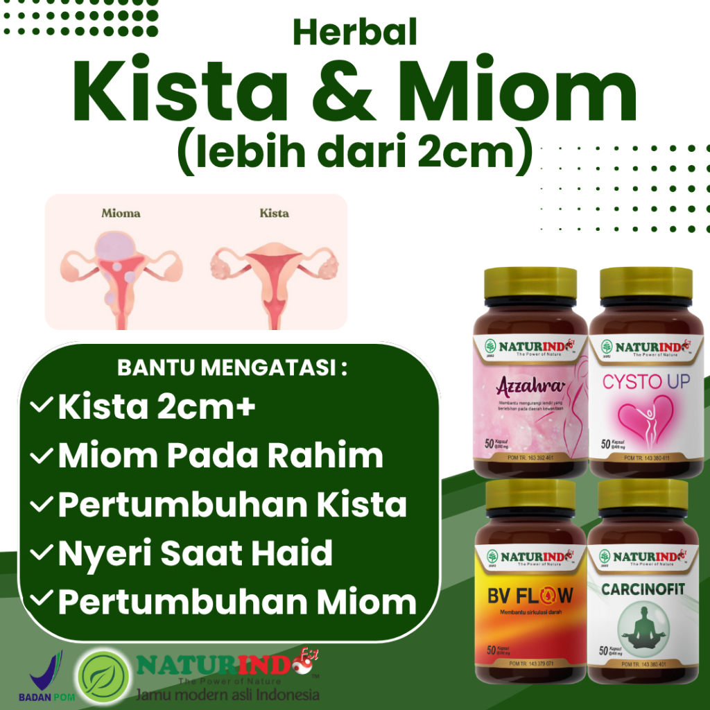 Herbal Kista Miom Kista Coklat Ovarium Myom Kista Bartholin Kista Miom 2cm+ Naturindo
