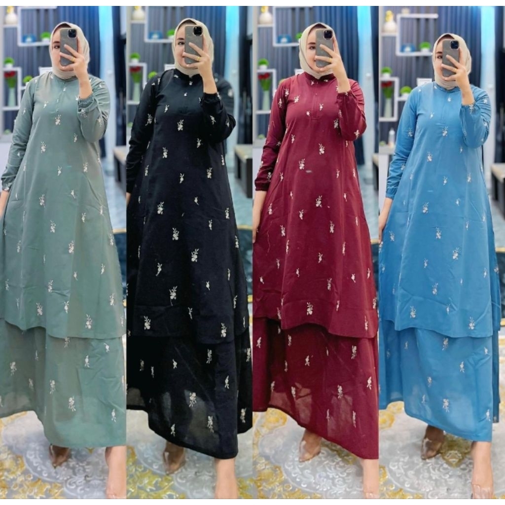 PROMO SPESIAL...SET ROK TUNIK LINEN PREMIUM MALAY