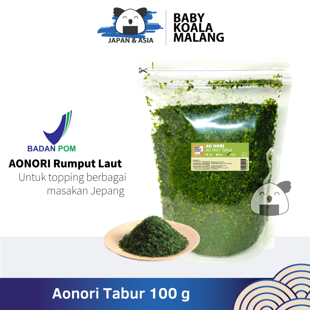 

AONORI Bubuk Nori 100 g │Ao Nori Powder Import Taburan Takoyaki │ Seaweed Powder Mentai -Malang