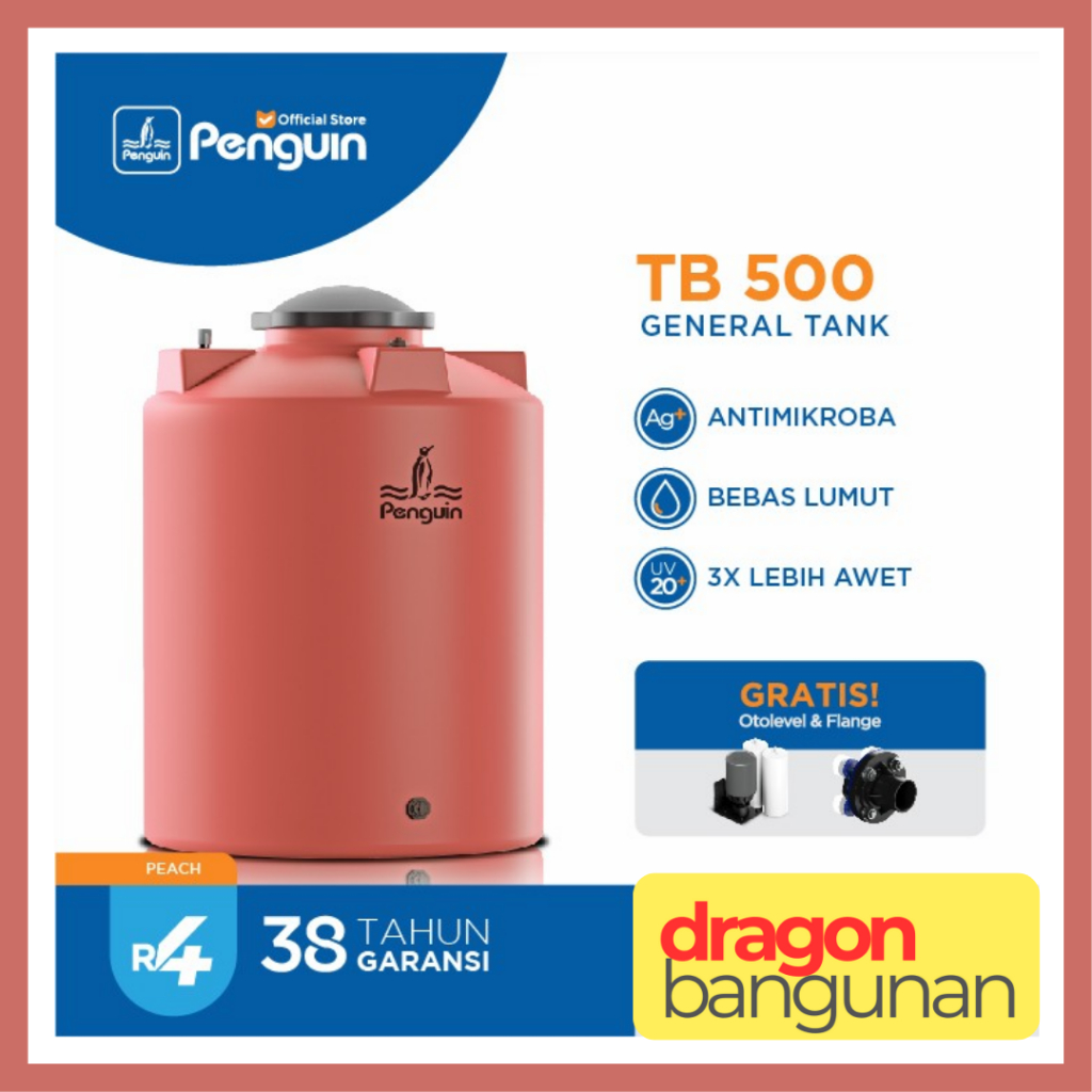 Tangki Air Penguin TB 500 - Toren Tandon Air Penguin 5000 liter - Peach