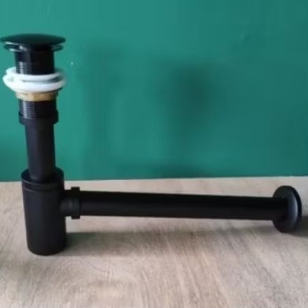 Sifon botol hitam stainless / Sifon pembuangan wastafel hitam