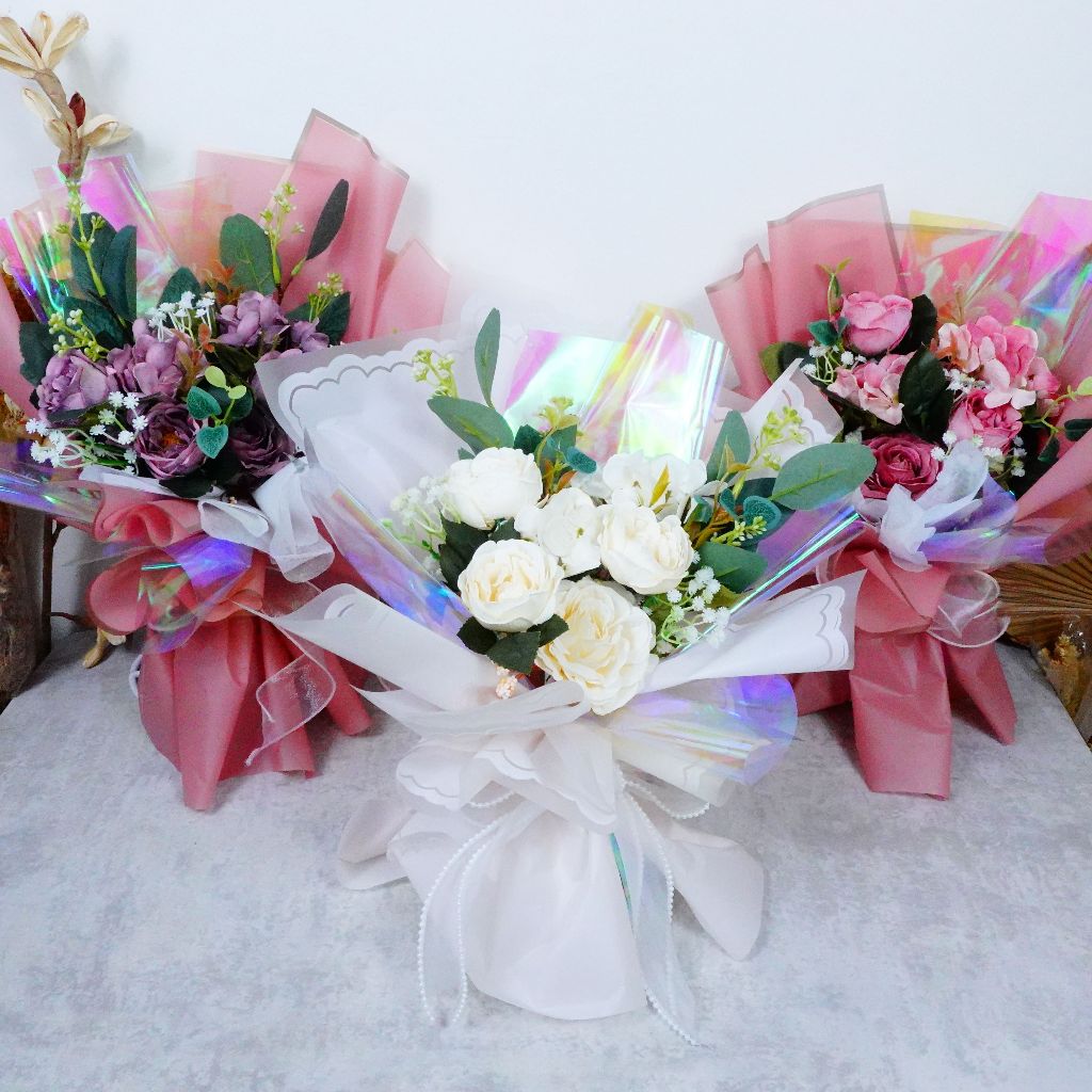 (Ready Stock) Buket Bunga Peony Premium Besar / Buket Bunga Peony Aesthetic / Buket bunga Artificial