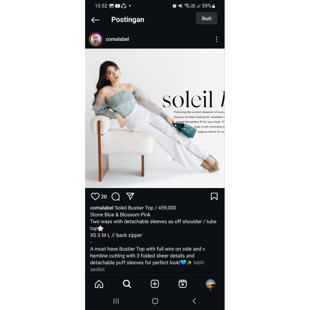 Coma label Soleil Bustier top