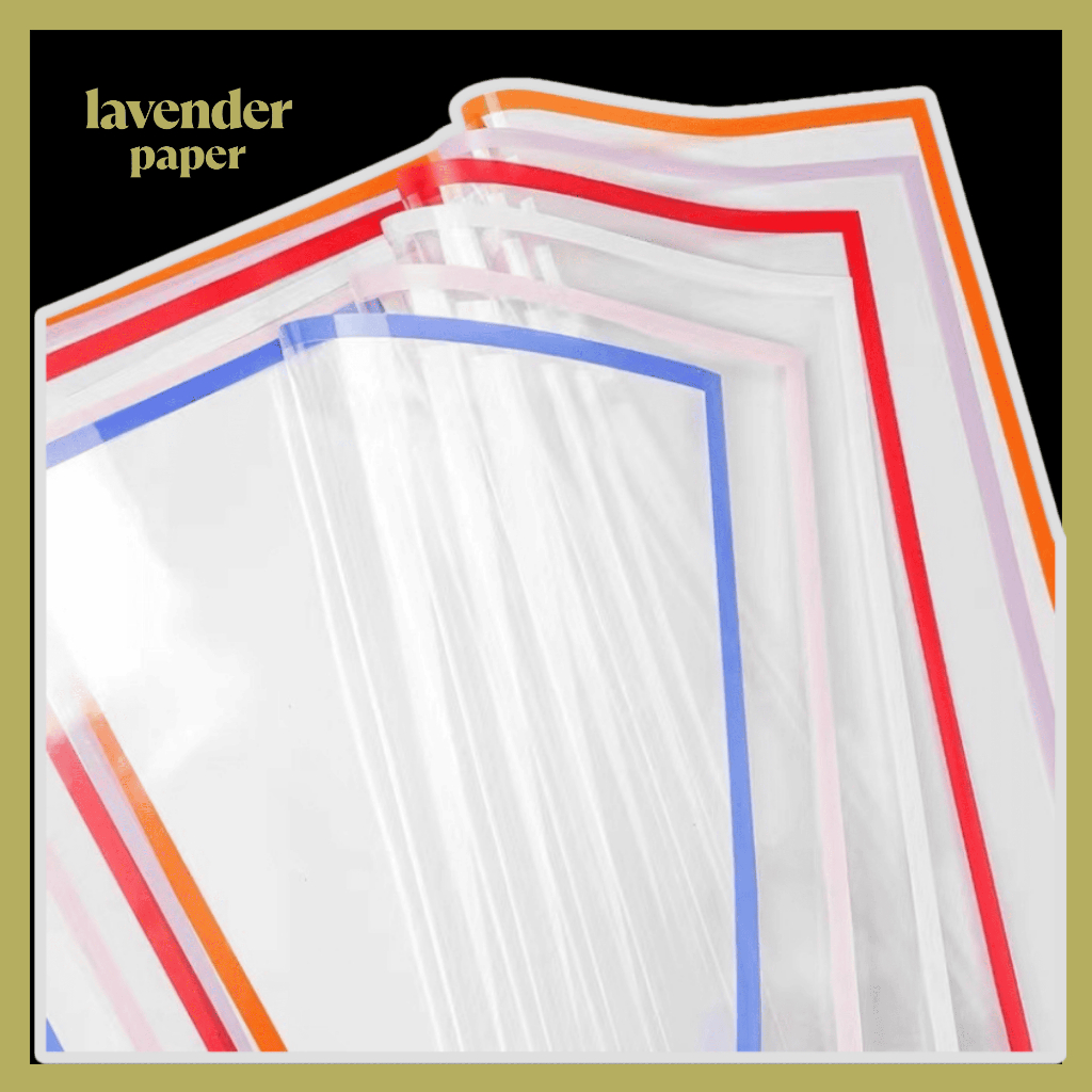 

20 LEMBAR Kertas Buket Bunga Transparant Line Color Flower Wrapping Paper Cellophane KB079