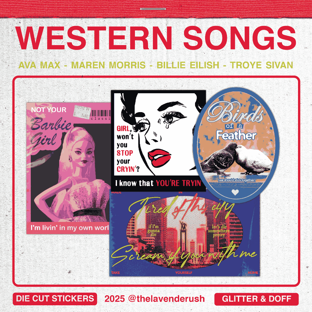

tldr - Stickers Western Songs - Billie Eilish - Troye Sivan - Ava Max - Maren Morris | Stiker Laptop Aesthetic