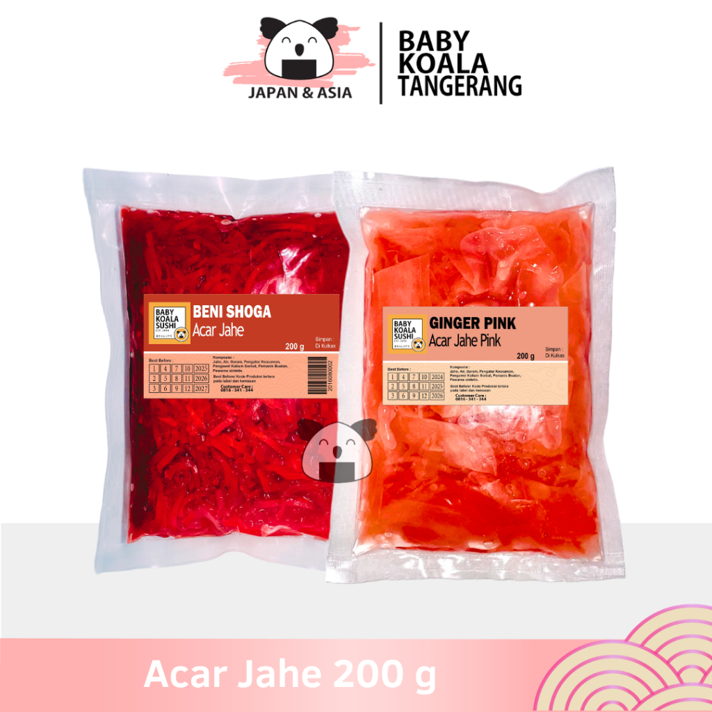 

GARI PINK & BENI SHOGA Acar Jahe Pink 200 g Halal │ Gary Import Ginger Pickled for Sushi │ Acar Jahe -BKT