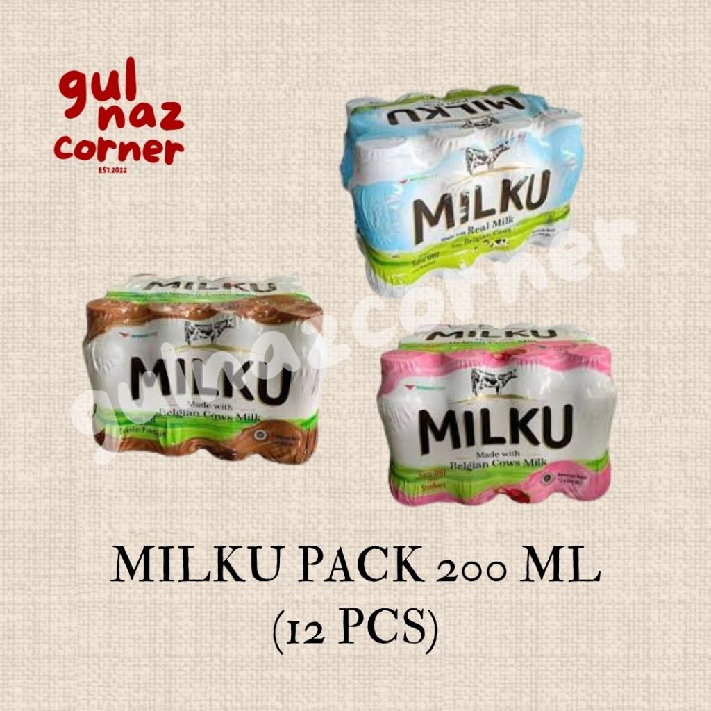 

[ FREE BUBBLE WRAP ] MILKU PACK 200 ML (ISI 12) | COKELAT STROBERI ORIGINAL