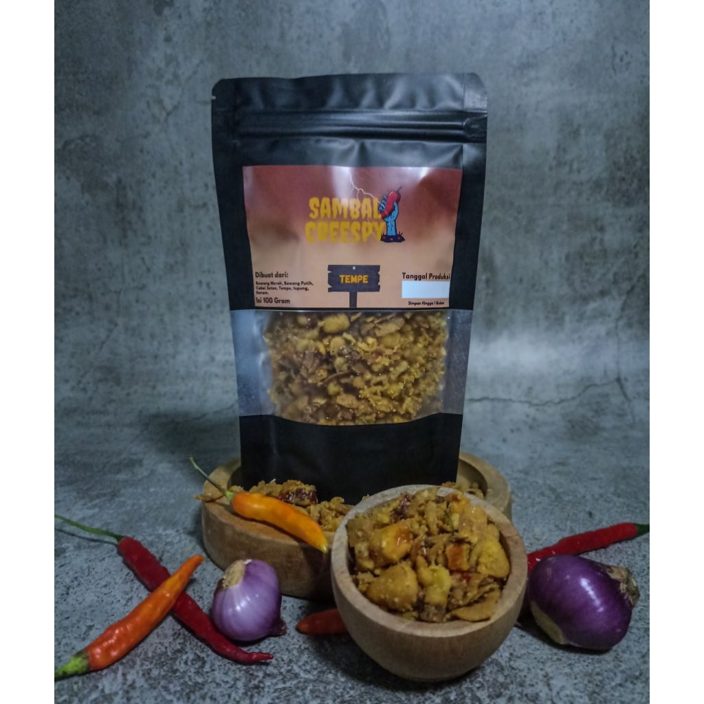 

Sambal Krispi/Crispy Tempe 100Gram By Sambal Creespy / Sambal Kering / Bawang Goreng Crispy / Tempe Krispi Pedas
