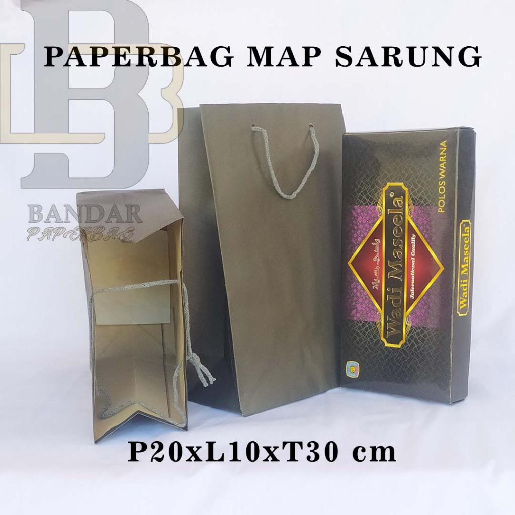 

PAPERBAG UKURAN R-11 P20 X L10 X T30 CM UNTUK SARUNG KAIN DLL