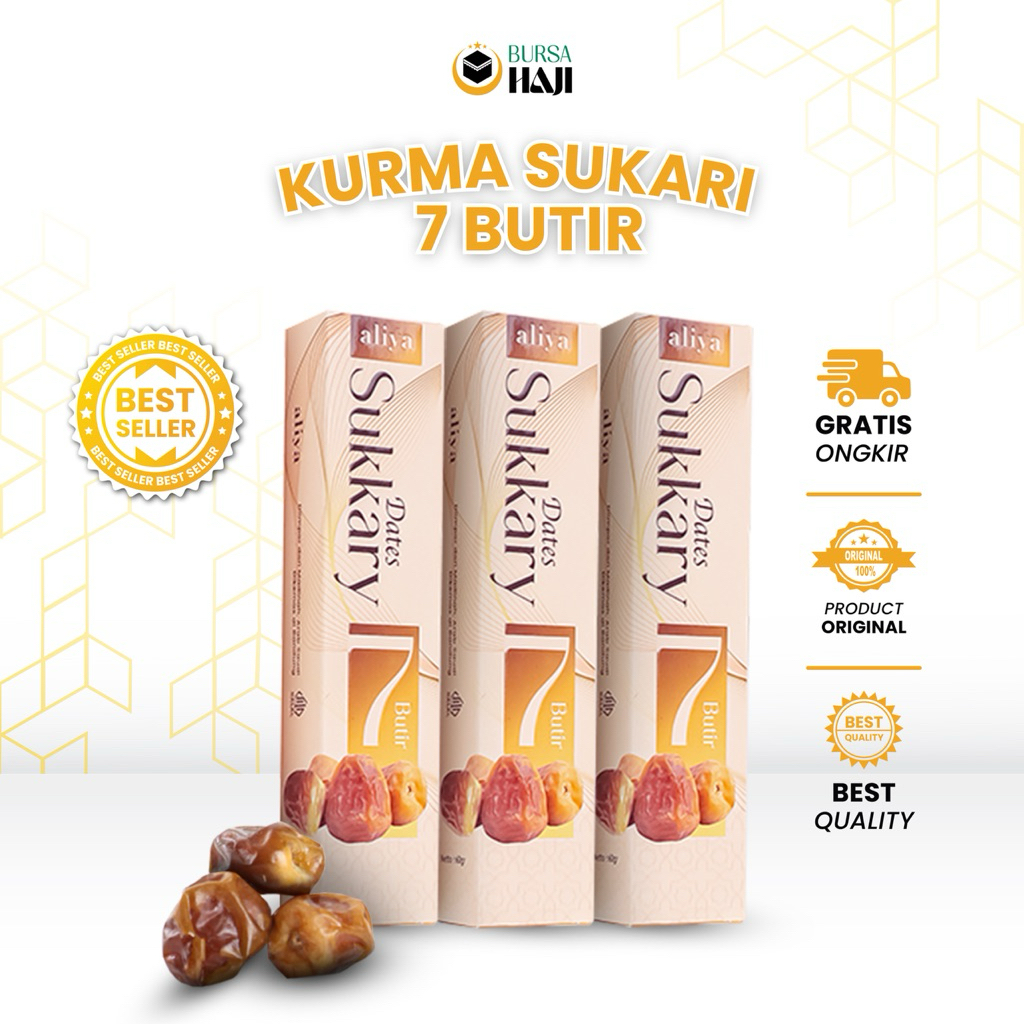 

KURMA SUKARI ALIYA 7 BUTIR / KURMA SUKARI PREMIUM KEMASAN MINI PACK ISIAN HAMPERS IDUL FITRI OLEH OLEH HAJI UMROH