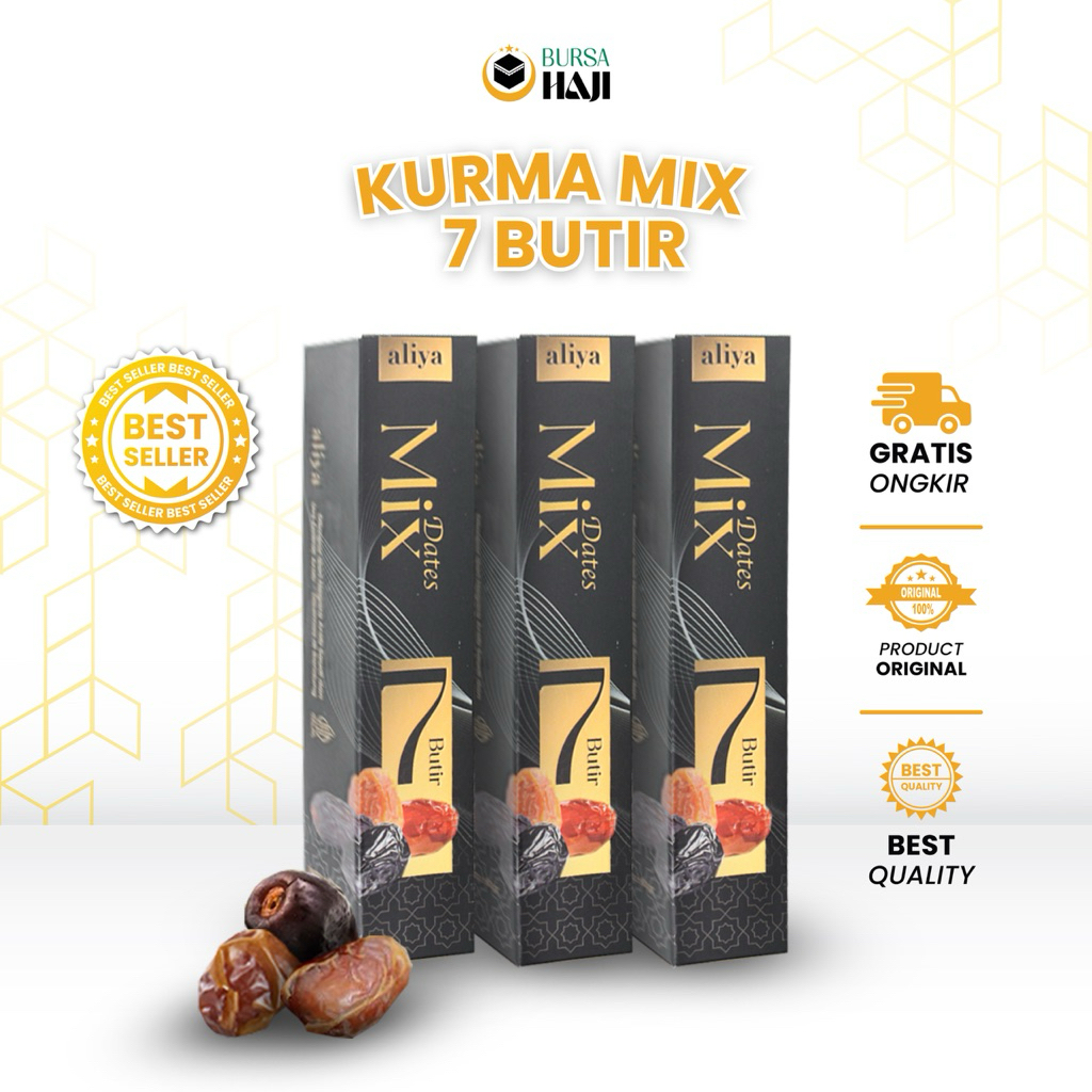 

Kurma Mix 7 Butir Premium Sukari, Khalas, Bam Anggur Oleh oleh Haji Umroh Hampers Ramadhan Aliya