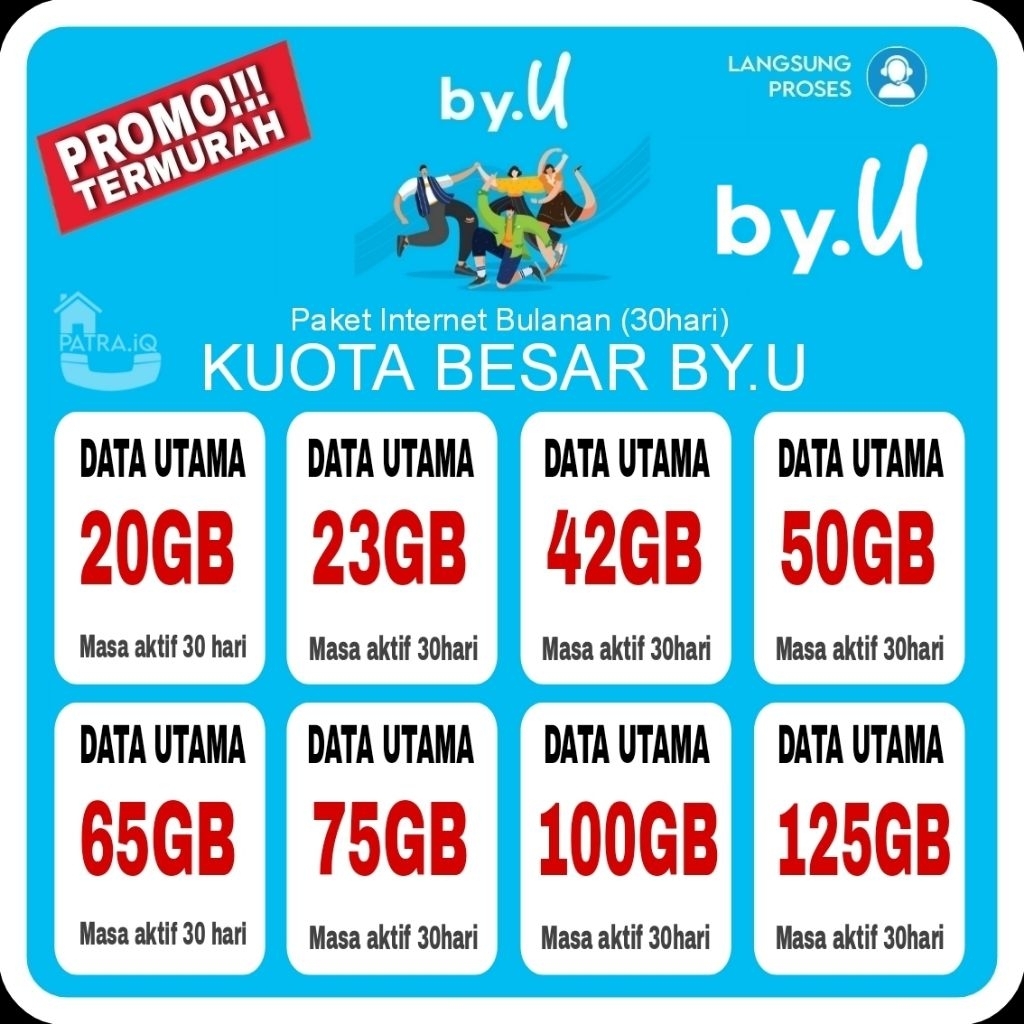 KUOTA BESAR BYU 30 HARI DATA INTERNET BULANAN TELKOMSEL BYU