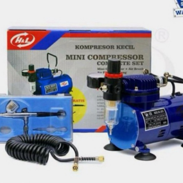 KOMPRESOR MINI 1/6HP KHUSUS LUKIS KOMPLIT SELANG DAN AIR BRUSH