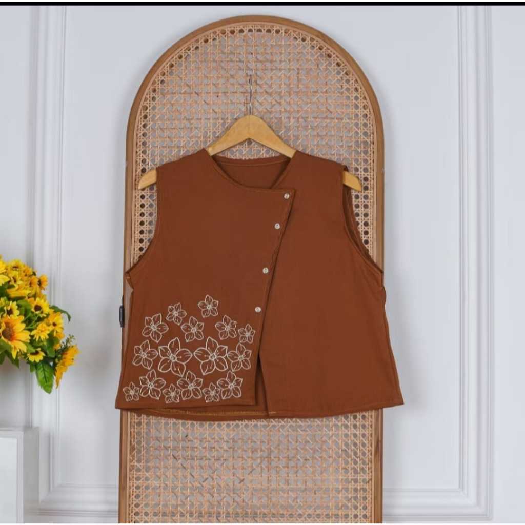 SALVIA VEST - Rafita Vest Outerwear Wanita - Linen - Vest -Outer