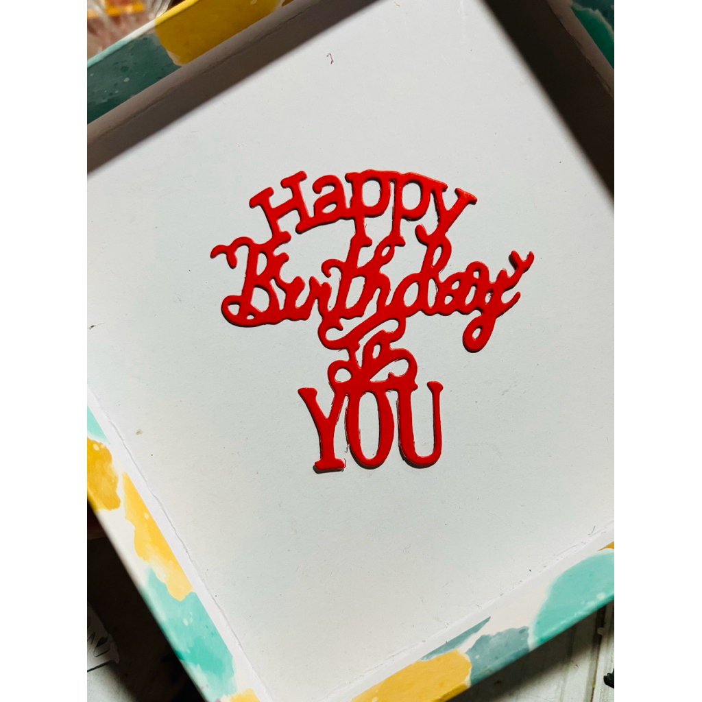 

per-pcs Die cut, die cuts, diecut hbd birthday untuk journal journaling journals scrapbook warna pastel