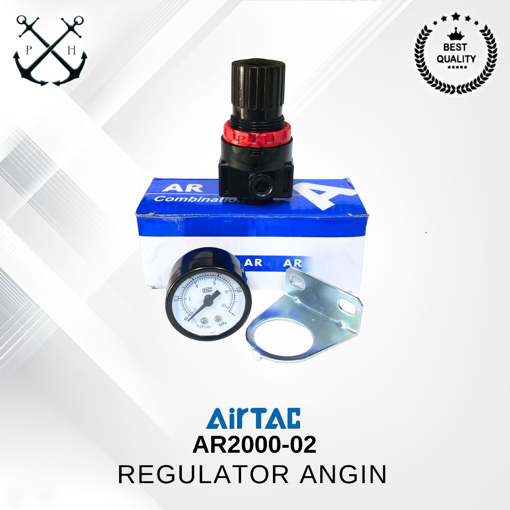 Regulator angin AIRTAC AR2000-02 BLACK / AR-2000 / AR 2000