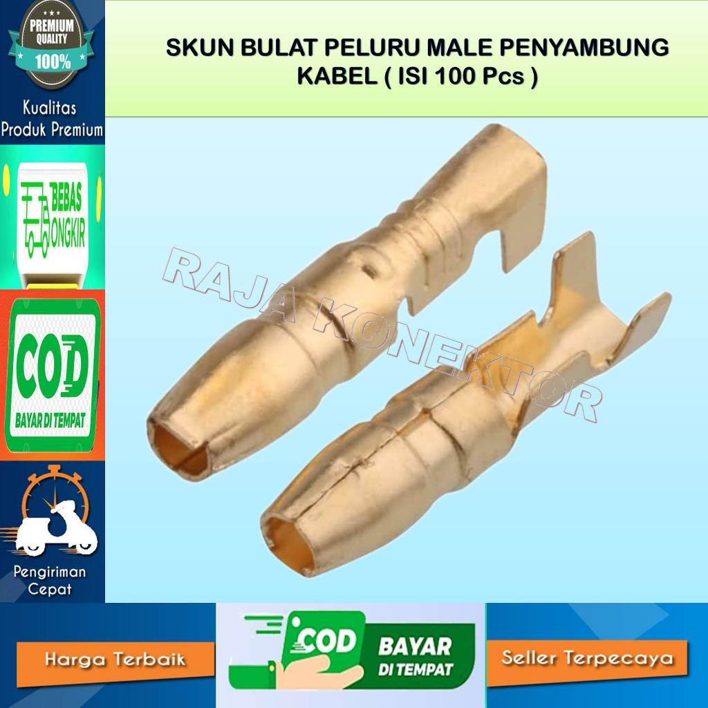 ISI 100 PCS SKUN BULAT PELURU COWO PENYAMBUNG KABEL-SKUN KABEL MOTOR-SKUN KABEL MOTOR-SKUN KABEL