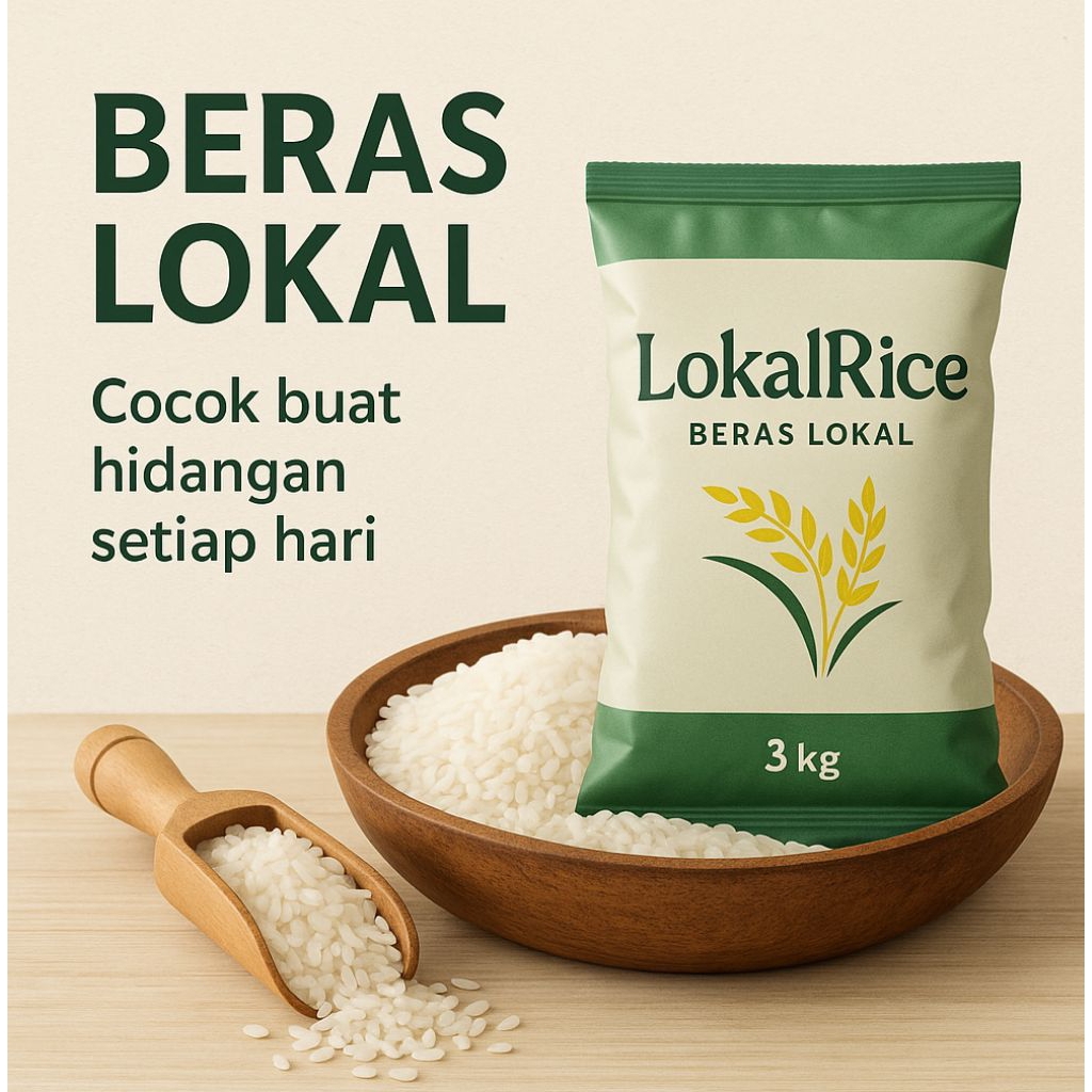 

LokalRice Beras Lokal 3kg | Untuk Masakan Harian