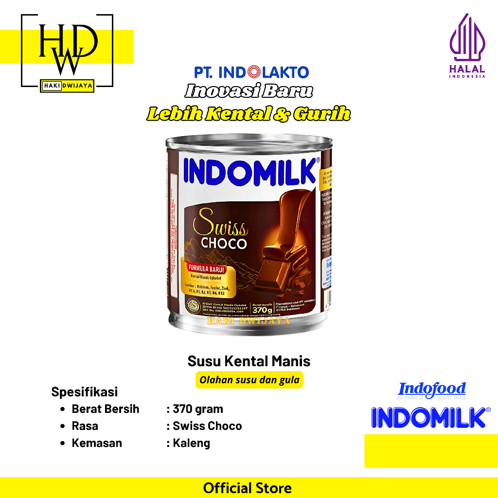 

[370gr] Indomilk Kental Manis Coklat Swiss Choco Kaleng